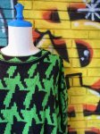 画像1: [USED]-80's【VENEZIA】ALTERANATE DESIGN CREWNECK BIG KNIT (1)