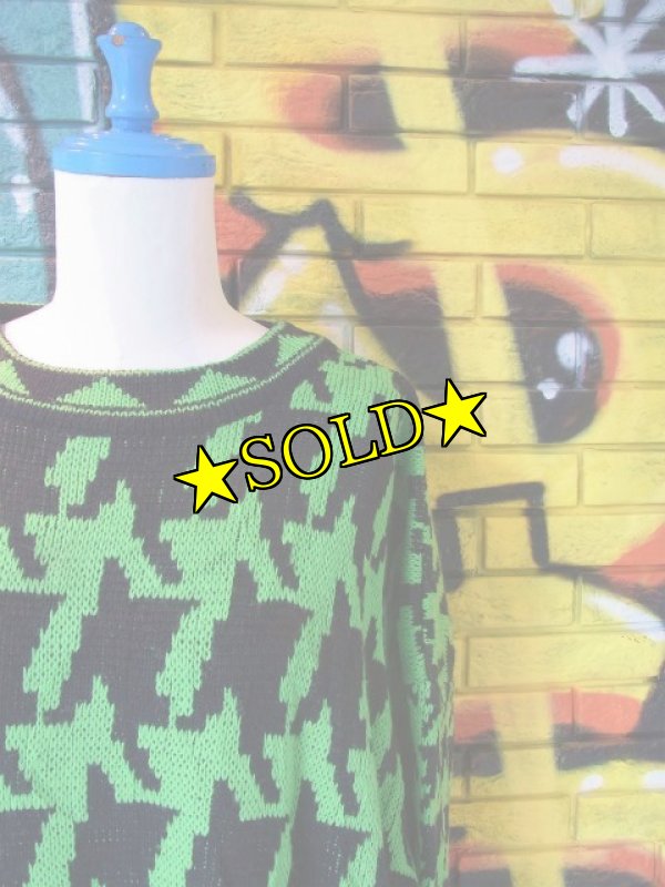 画像1: [USED]-80's【VENEZIA】ALTERANATE DESIGN CREWNECK BIG KNIT (1)