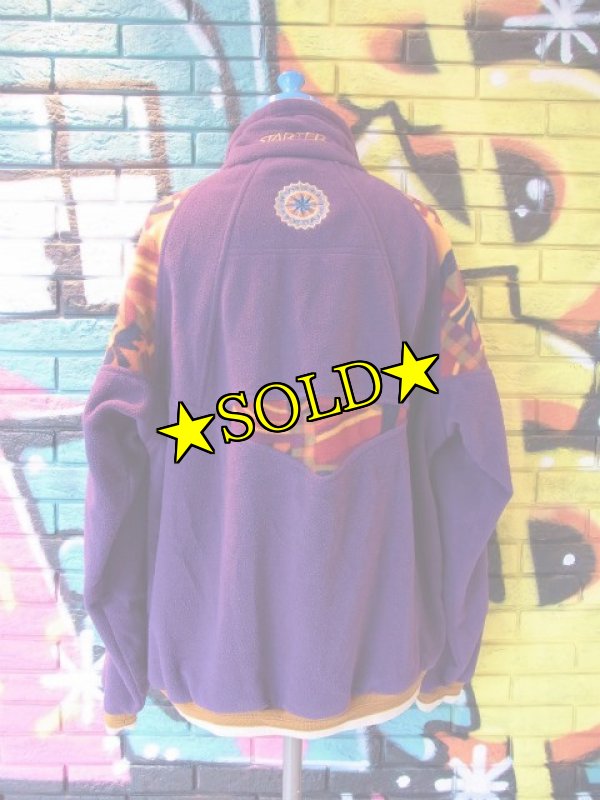 画像4: [USED]-90’s【STARTER 】“RUGGED TERRAIN”PULLOVER DESIGN FLEECE TOP (4)
