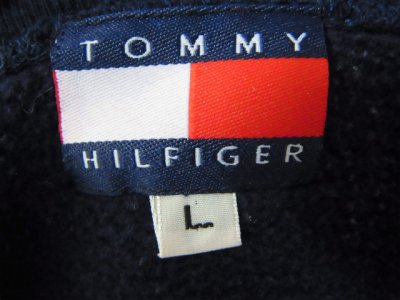 画像1: [USED]-90's【TOMMY HILFIGER】 FLAG EMBROIDERY CREWNECK SWEAT