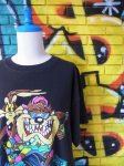 画像1: [USED]-90's【LOONEY TUNE】TAZ&ROAD RUNNER DESIGN PRINT T-Shirts (1)