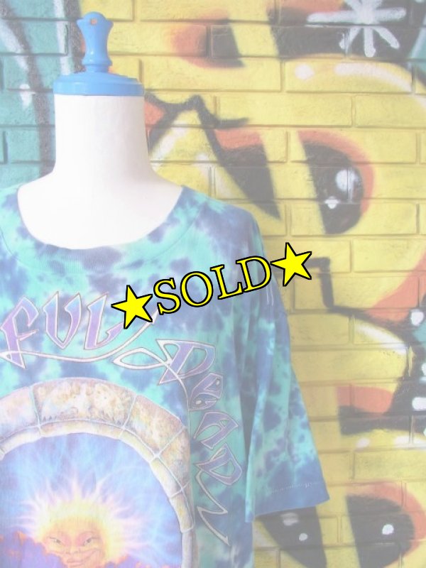 画像1: [USED]-90's【GRATEFUL DEAD】DESIGN PRINT TIEDYE T-Shirts (1)