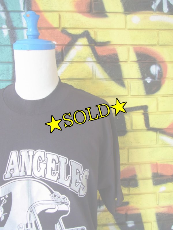 画像1: [DEAD STOCK]-80's【TRENCH】“LOS ANGELES RAIDERS” PRINT T-Shirts (1)