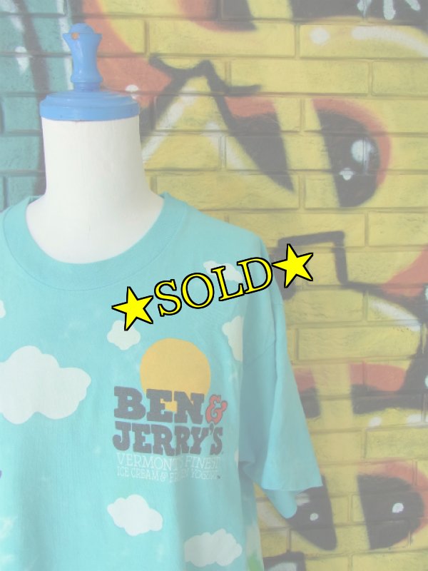 画像1: [USED]-90's【LIQUID BLUE】“BEN & JERRY'S”ALL OVER PRINT T-Shirts (1)