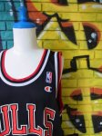 画像1: [USED]-90’s【Champion】“CHICAGO BULLS JORDAN 23” GAME Shirts-BLACK (1)