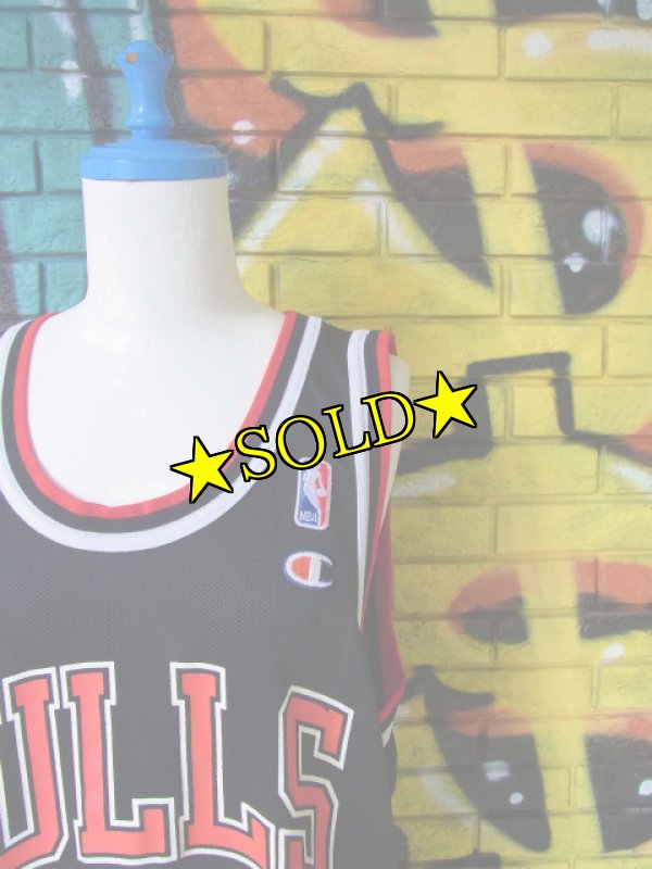 画像1: [USED]-90’s【Champion】“CHICAGO BULLS JORDAN 23” GAME Shirts-BLACK (1)