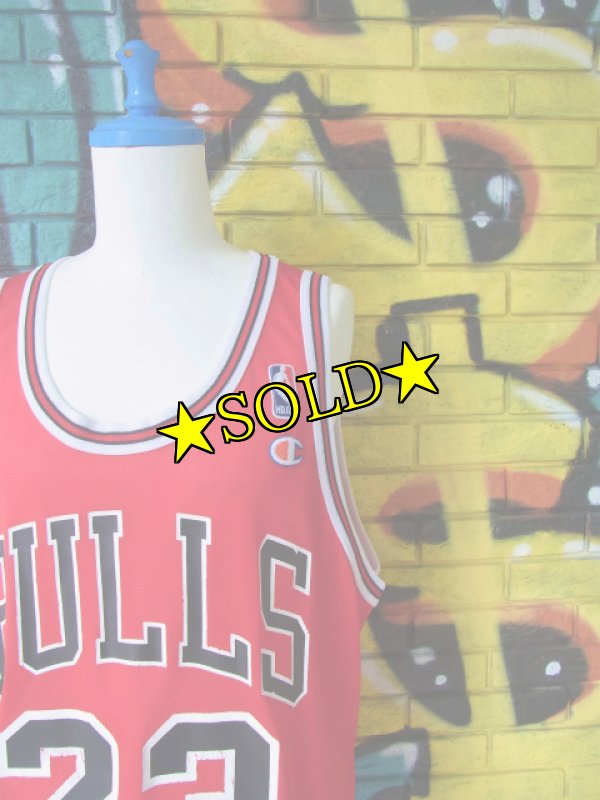 画像1: [USED]-90’s【Champion】“CHICAGO BULLS JORDAN 23” GAME Shirts-RED (1)