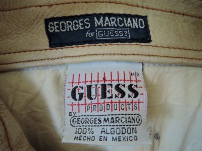 画像1: [USED]-90's【GUESS】“GEORGES MARCIANO” DENIM×LEATHER JACKET