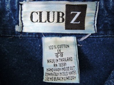 画像1: [USED]-80s【CLUB Z】DECOLATE STONE WASH DENIM S/S-Shirts
