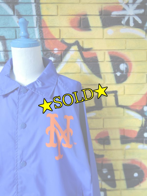 画像3: [DEAD STOCK]-2k's【Majestic】“NEW YORK METS” NYLON COACH JACKET (3)