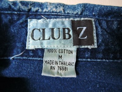 画像1: [USED]-80’s【CLUB Z】STONE WASH FRINGE DESIGN L/S-Shirts