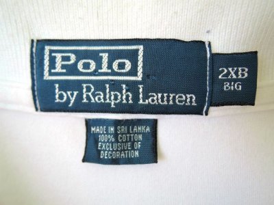 画像1: [USED]-90's【POLO by Ralph Lauren】BIG POLO Shirts-WHITE