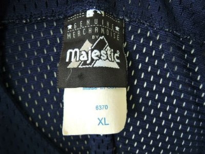 画像1: [USED]-90's【Majestic】“NEW YORK YANKEES” MESH BASEBALL Shirts-NAVY