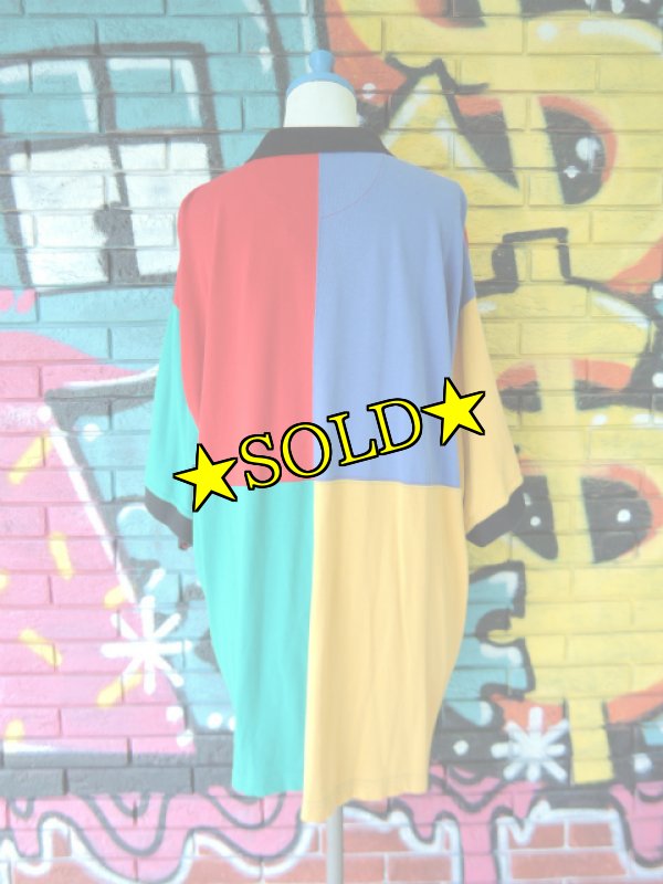 画像2: [USED]-90's【STRUCTURE】COLORBLOCK DESIGN POLO-Shirts (2)