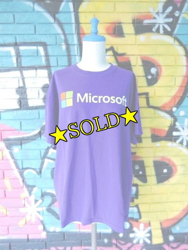 画像1: [USED]-90s【FRUIT OF THE ROOM】“Microsoft” PRINT T-Shirts (1)