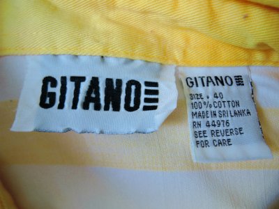 画像1: [USED]-90's【GITANO】STRIPE DESIGN S/S-Shirts