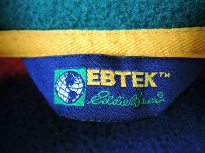 画像1: [USED]-90's【EDDIE BAUER】“EBTEK” BORDER FLEECE TOPS