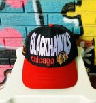 画像1: [USED]-90s【LOGO 7】“CHICAGO BLACKHAWKS” SNAPBACK  (1)