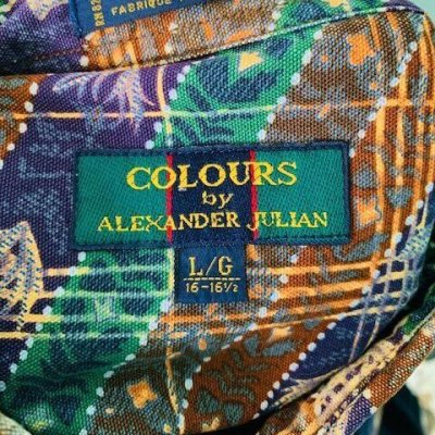 画像1: [USED]-90’s【COLOURS by ALEXANDER JULIAN】Patterned L/S-SHIRTS