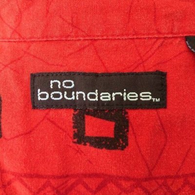 画像1: [USED]-90s【no boundaries】ALL OVER DESIGN LOUNGE S/S SHIRTS