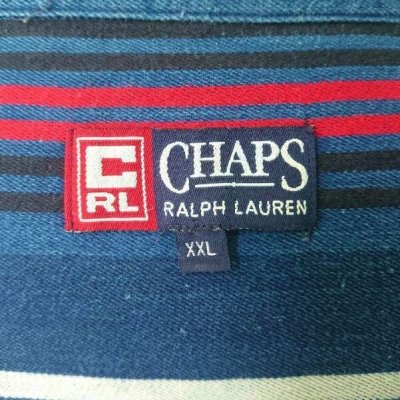 画像1: [USED]-90’s【CHAPS】“ by Ralph Lauren” STRIPE L/S-SHIRTS-BLUE/RED/WHITE