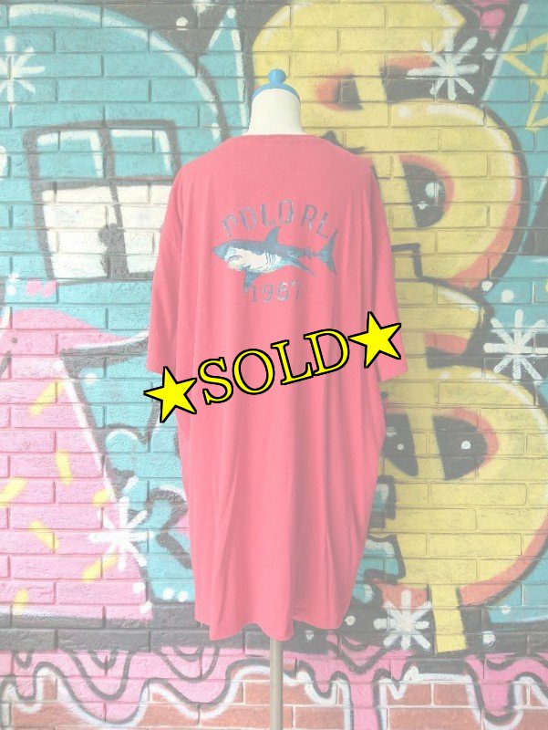 画像2: [USED]-90’s 【POLO SPORT】by Ralph Lauren "SHARK" PRINT TEE  (2)