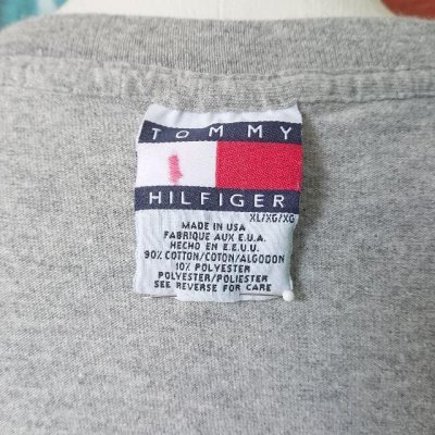 画像1: [USED]-90's【TOMMY HILFIGER】"FLAG" LOGO TEE