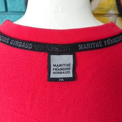画像1: [USED]-90's【MARITHE+FRANCOIS GIRBAUD】"SCRIPT" DESIGN PRINT TEE