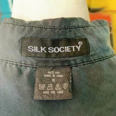 画像1: [USED]-90's【SLIK SOCIETY】SILK SOCIETY PLANE S/S SHIRT-BLACK