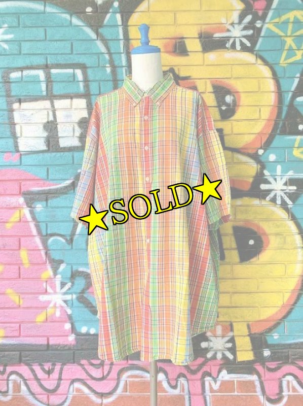 画像1: [USED]-90’s【POLO by Ralph Lauren】Pastel Colors Check S/S Shirt (1)