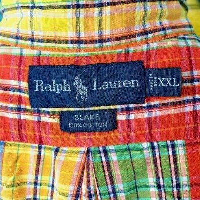 画像1: [USED]-90’s【POLO by Ralph Lauren】Pastel Colors Check S/S Shirt