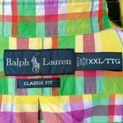 画像1: [USED]-90’s【POLO by Ralph Lauren】Pastel Colors Check S/S Shirt