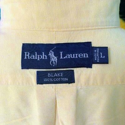 画像1: [USED]-90’s【POLO by Ralph Lauren】Plane S/S Shirt-Light YELLOW