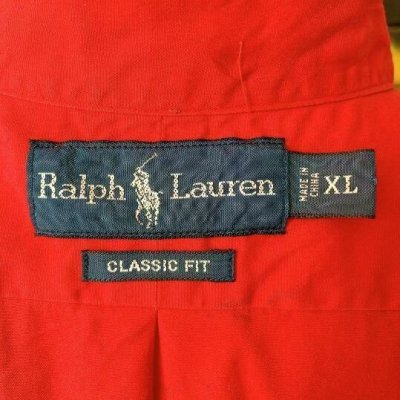 画像1: [USED]-90’s【POLO by Ralph Lauren】Plane S/S Shirt-RED