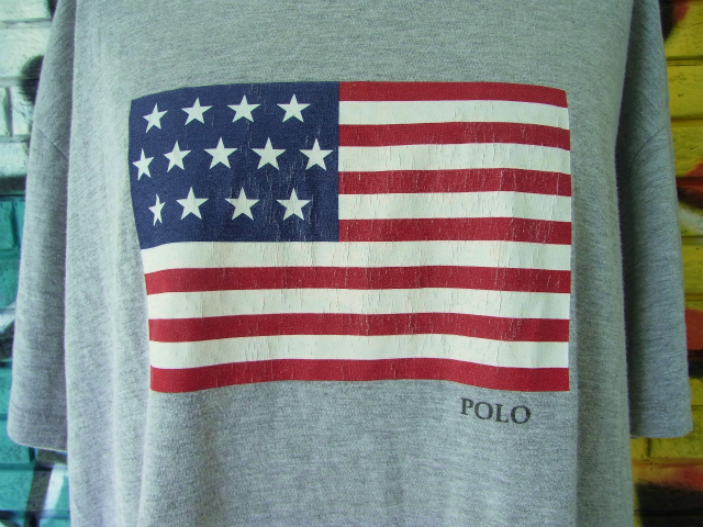 USED]-90's【POLO SPORT】THE STARS AND STRIPES PRINT T-Shirts - PA 